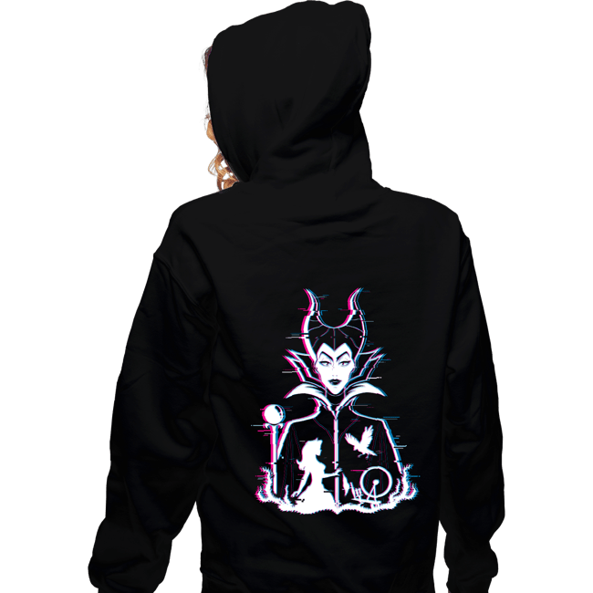 Daily_Deal_Shirts Zippered Hoodies, Unisex / Small / Black Glitched Maleficent