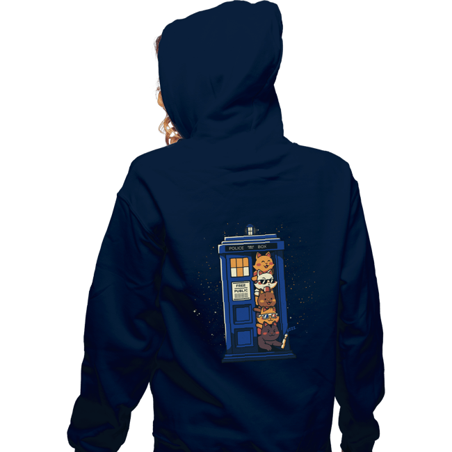 Daily_Deal_Shirts Zippered Hoodies, Unisex / Small / Navy Tardis Cats