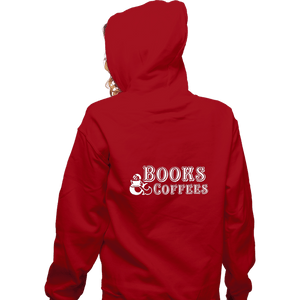 Secret_Shirts Zippered Hoodies, Unisex / Small / Red Books & Coffee