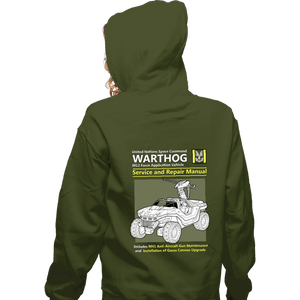 Daily_Deal_Shirts Zippered Hoodies, Unisex / Small / Military Green Warthog Manual