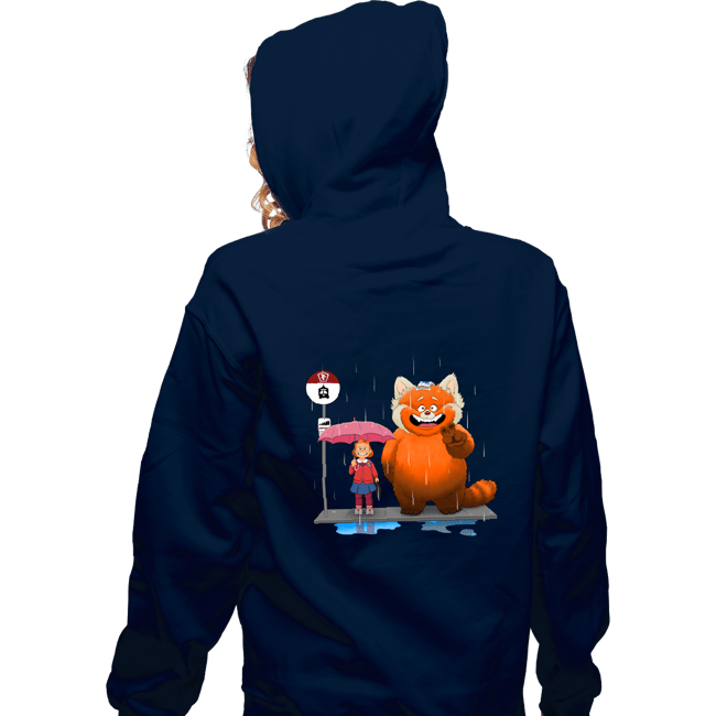Daily_Deal_Shirts Zippered Hoodies, Unisex / Small / Navy Panda Bus Stop