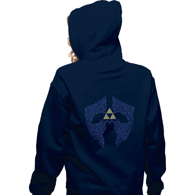 Shirts Zippered Hoodies, Unisex / Small / Navy Triforce Labyrinth