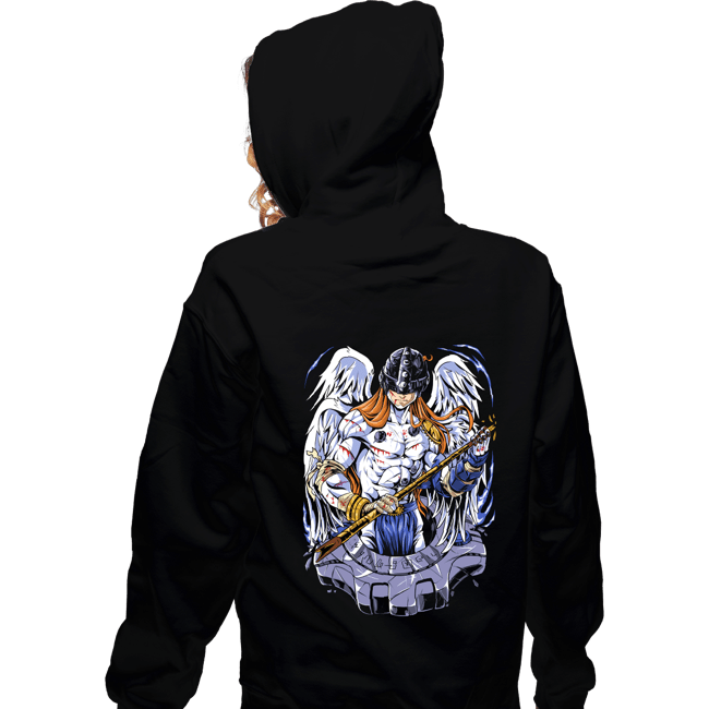 Daily_Deal_Shirts Zippered Hoodies, Unisex / Small / Black Battle Angemon