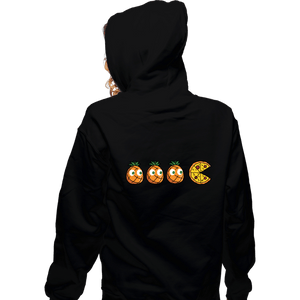 Daily_Deal_Shirts Zippered Hoodies, Unisex / Small / Black Pizza-Man!