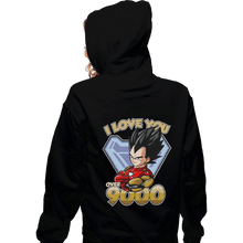 Load image into Gallery viewer, Shirts Zippered Hoodies, Unisex / Small / Black I Love You Over 9000
