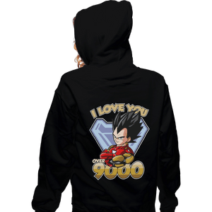 Shirts Zippered Hoodies, Unisex / Small / Black I Love You Over 9000