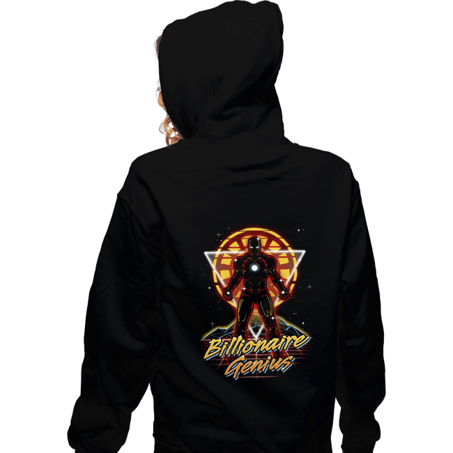 Shirts Zippered Hoodies, Unisex / Small / Black Retro Billionaire Genius