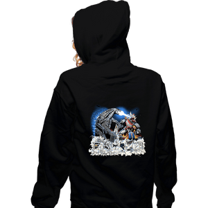 Daily_Deal_Shirts Zippered Hoodies, Unisex / Small / Black Godzilla VS Megazord