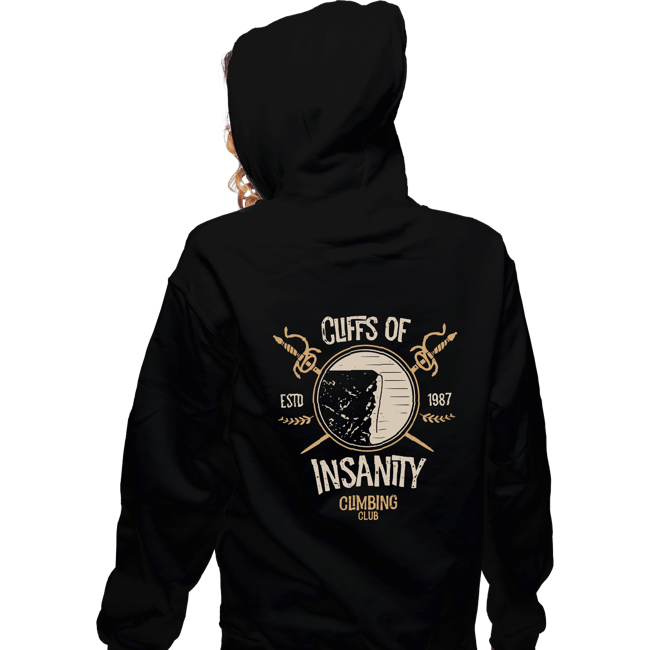 Daily_Deal_Shirts Zippered Hoodies, Unisex / Small / Black Cliffs Of Insanity Climbing Club
