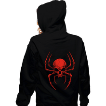 Load image into Gallery viewer, Daily_Deal_Shirts Zippered Hoodies, Unisex / Small / Black Spider Skull
