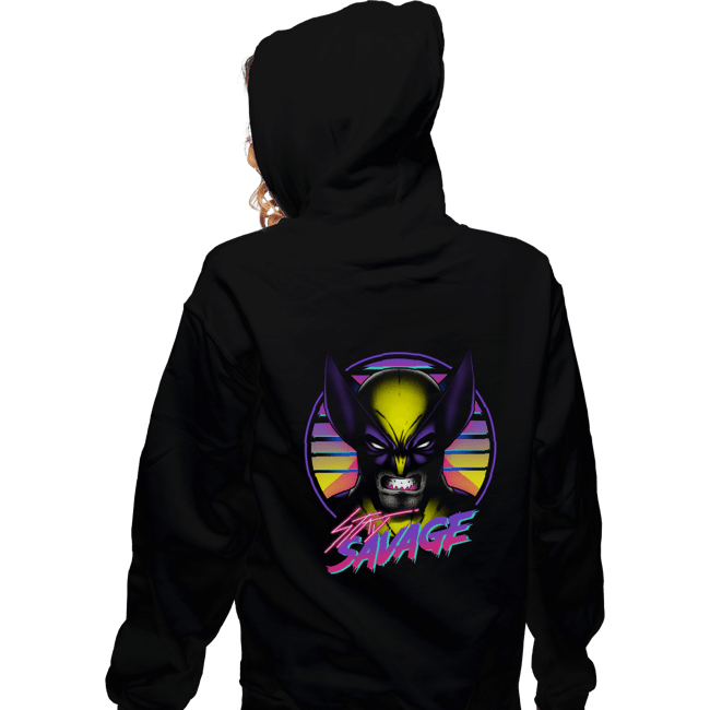Daily_Deal_Shirts Zippered Hoodies, Unisex / Small / Black Stay Savage