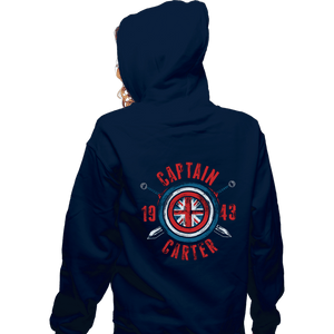 Secret_Shirts Zippered Hoodies, Unisex / Small / Navy Capt Carter