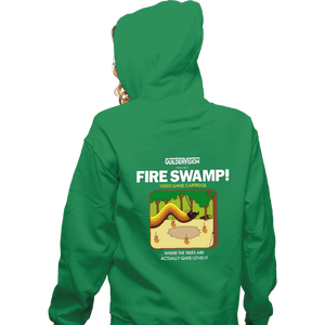 Last_Chance_Shirts Zippered Hoodies, Unisex / Small / Irish Green Retro Fire Swamp