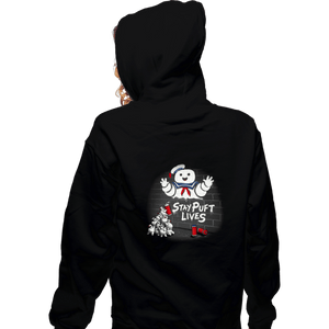 Daily_Deal_Shirts Zippered Hoodies, Unisex / Small / Black Stay Puft Lives