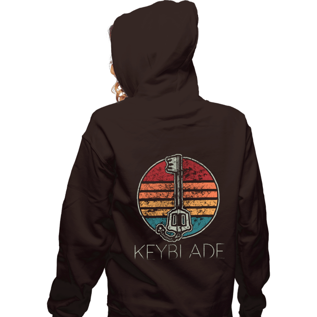 Shirts Zippered Hoodies, Unisex / Small / Dark Chocolate Retro Keyblade