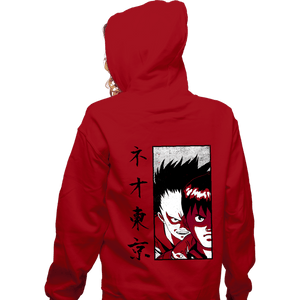 Shirts Zippered Hoodies, Unisex / Small / Red Neo Tokyo