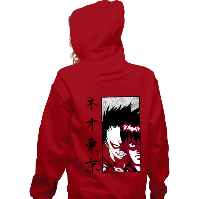 Shirts Zippered Hoodies, Unisex / Small / Red Neo Tokyo