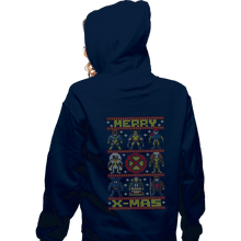 Load image into Gallery viewer, Daily_Deal_Shirts Zippered Hoodies, Unisex / Small / Navy Merry X-Mas
