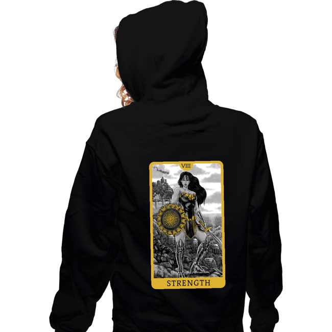 Daily_Deal_Shirts Zippered Hoodies, Unisex / Small / Black JL Tarot - Strength