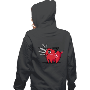 Daily_Deal_Shirts Zippered Hoodies, Unisex / Small / Dark Heather Swiss Devil