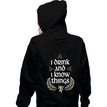 Load image into Gallery viewer, Shirts Zippered Hoodies, Unisex / Small / Black I Drink And I Know Things
