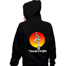 Load image into Gallery viewer, Shirts Zippered Hoodies, Unisex / Small / Black Karate Dwight
