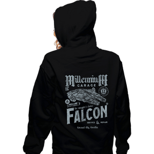 Daily_Deal_Shirts Zippered Hoodies, Unisex / Small / Black Millennium Garage