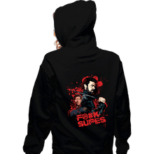 Load image into Gallery viewer, Secret_Shirts Zippered Hoodies, Unisex / Small / Black F Supes
