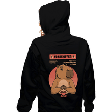 Load image into Gallery viewer, Secret_Shirts Zippered Hoodies, Unisex / Small / Black Capybara Trade
