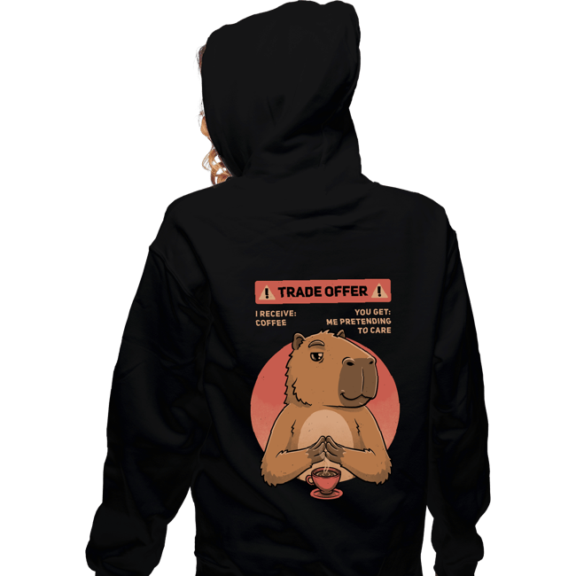 Secret_Shirts Zippered Hoodies, Unisex / Small / Black Capybara Trade