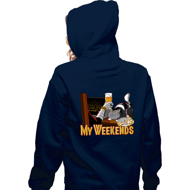 Daily_Deal_Shirts Zippered Hoodies, Unisex / Small / Navy My Weekends