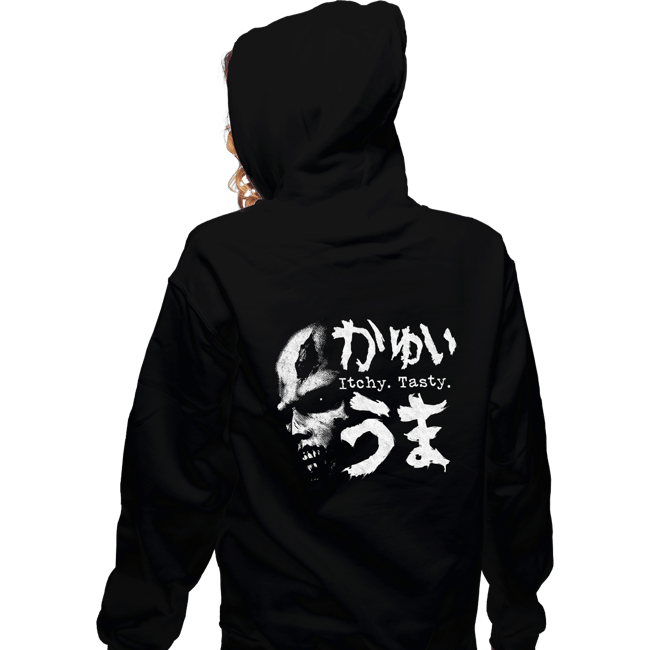Daily_Deal_Shirts Zippered Hoodies, Unisex / Small / Black Itchy. Tasty.