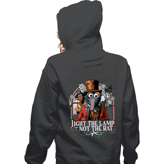 Daily_Deal_Shirts Zippered Hoodies, Unisex / Small / Dark Heather Light The Lamp Not the Rat