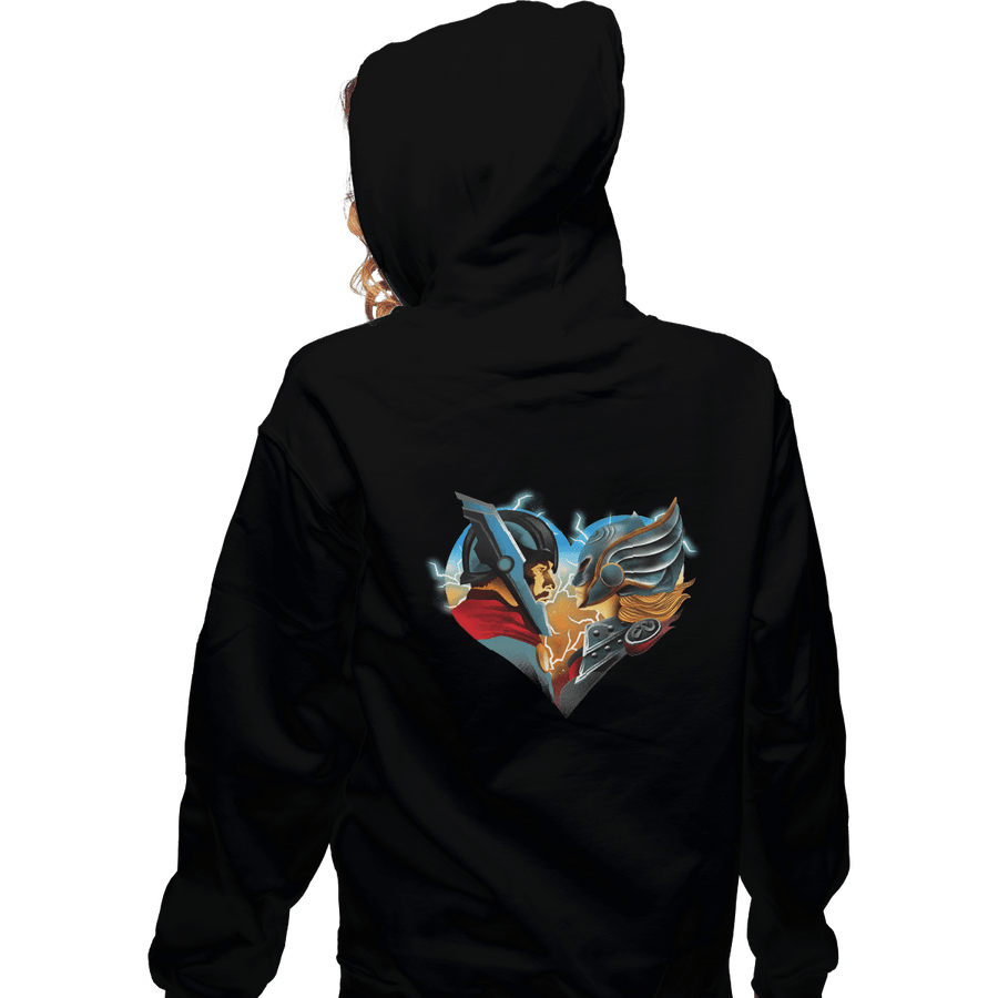 Shirts Zippered Hoodies, Unisex / Small / Black Love and Thunder