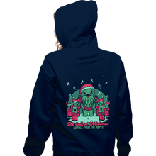 Load image into Gallery viewer, Secret_Shirts Zippered Hoodies, Unisex / Small / Navy Cthulhu Christmas Carol
