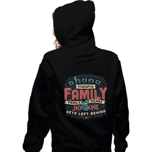 Shirts Zippered Hoodies, Unisex / Small / Black Ohana Means Family