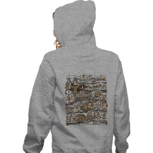Daily_Deal_Shirts Zippered Hoodies, Unisex / Small / Sports Grey Tapestry Of The Quested Grail