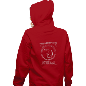 Daily_Deal_Shirts Zippered Hoodies, Unisex / Small / Red Space Coyote Sriracha