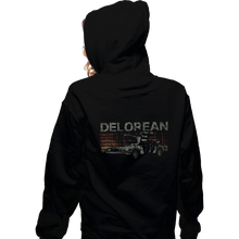 Load image into Gallery viewer, Secret_Shirts Zippered Hoodies, Unisex / Small / Black Retro DeLorean
