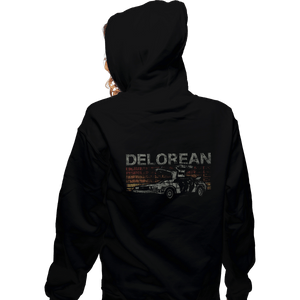 Secret_Shirts Zippered Hoodies, Unisex / Small / Black Retro DeLorean