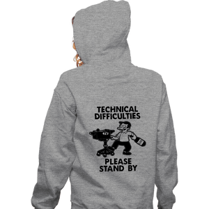 Daily_Deal_Shirts Zippered Hoodies, Unisex / Small / Sports Grey Technical Difficulties