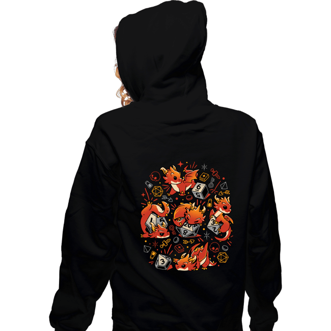 Daily_Deal_Shirts Zippered Hoodies, Unisex / Small / Black Tiny Dragon Dice