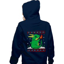Load image into Gallery viewer, Shirts Zippered Hoodies, Unisex / Small / Navy Ugly Dragon Christmas
