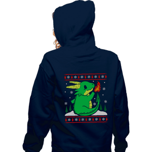 Shirts Zippered Hoodies, Unisex / Small / Navy Ugly Dragon Christmas