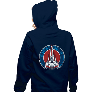 Daily_Deal_Shirts Zippered Hoodies, Unisex / Small / Navy Battlestar MKII