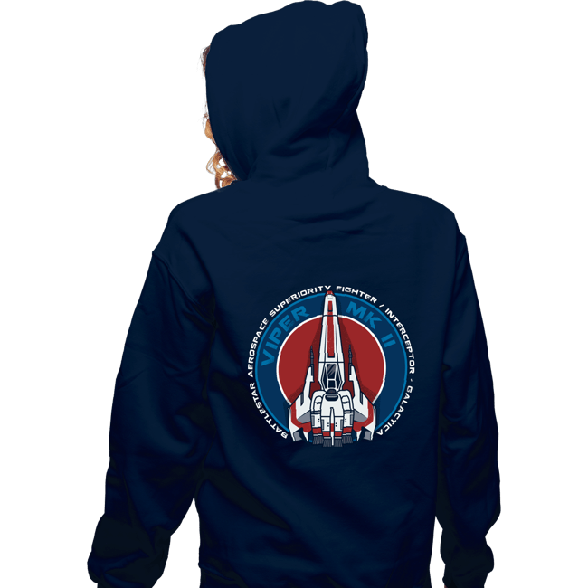 Daily_Deal_Shirts Zippered Hoodies, Unisex / Small / Navy Battlestar MKII