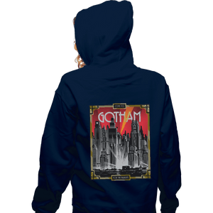 Shirts Zippered Hoodies, Unisex / Small / Navy Visit Gotham