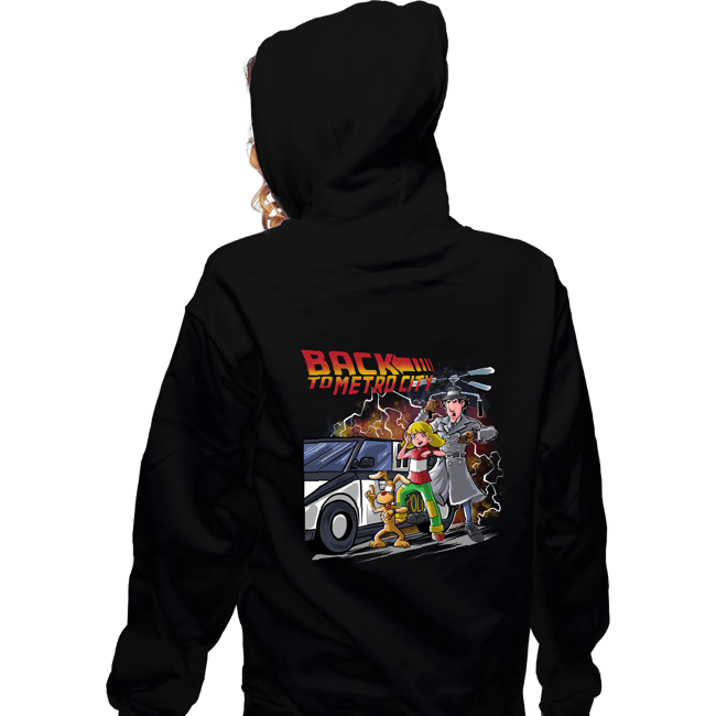 Daily_Deal_Shirts Zippered Hoodies, Unisex / Small / Black Back To Metro City