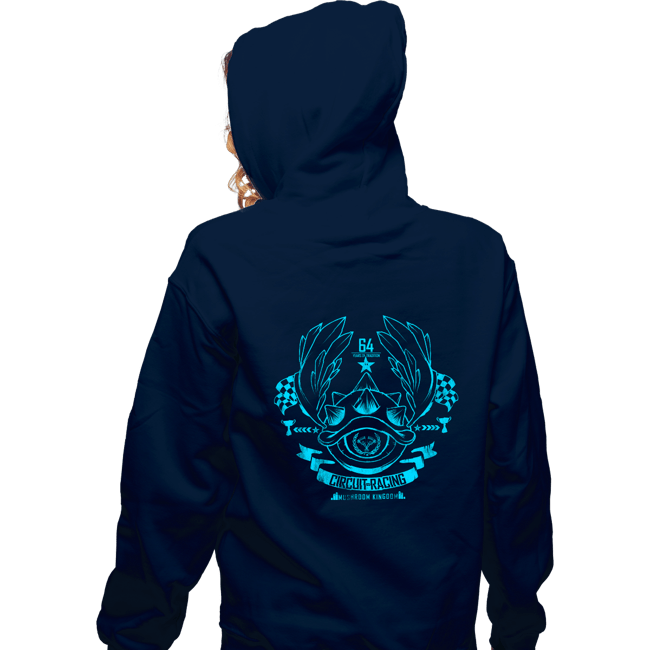 Shirts Zippered Hoodies, Unisex / Small / Navy Mushroo Kingdom Racing