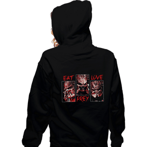 Daily_Deal_Shirts Zippered Hoodies, Unisex / Small / Black Eat Prey Love